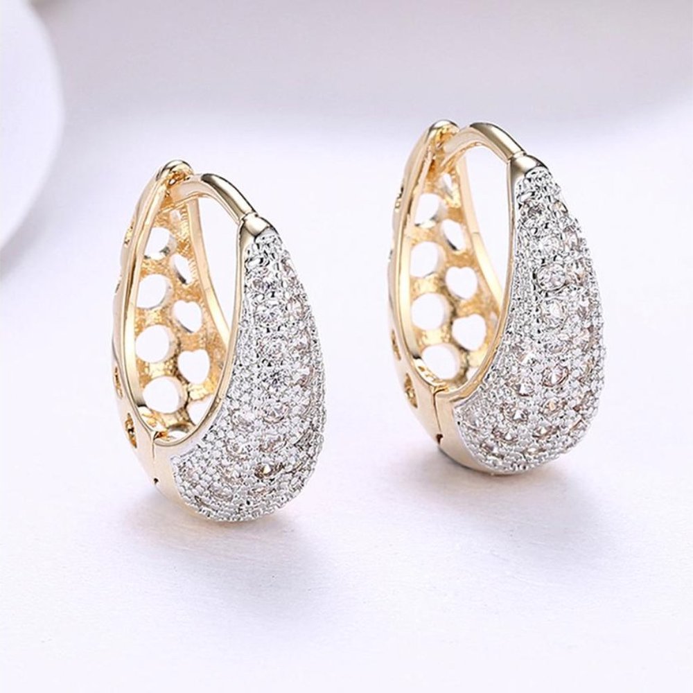 Swarovski crystal 18mm pave heart filigree earring